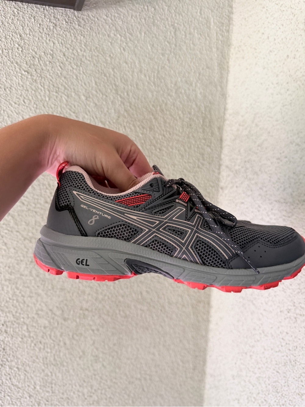 ASICS Gray and Pink GEL-Venture 8 Women's Trail Sneaker